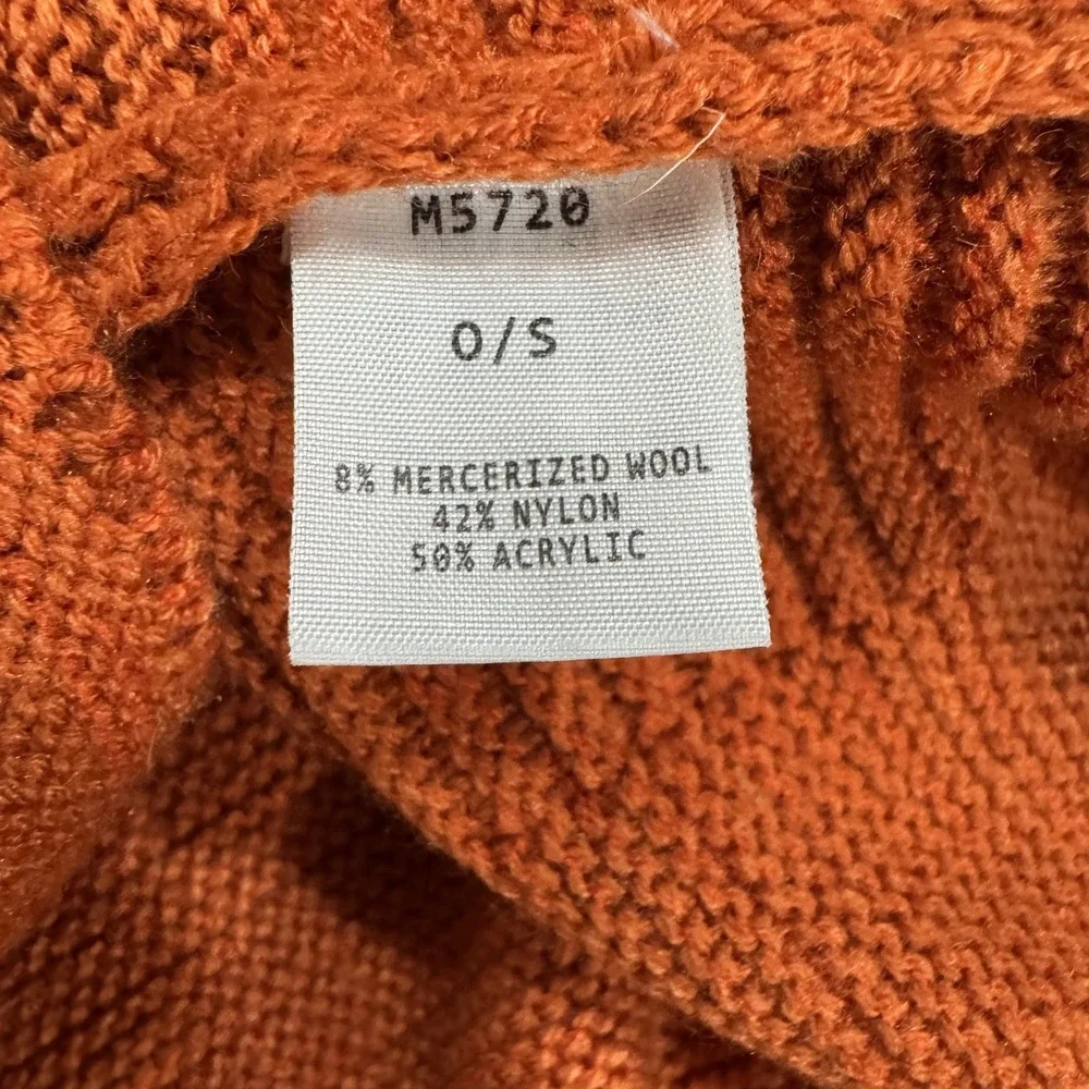 Kerisma Sweater Womens‎ One Size Orange Red Wool Blend Oversized Split Sleeve